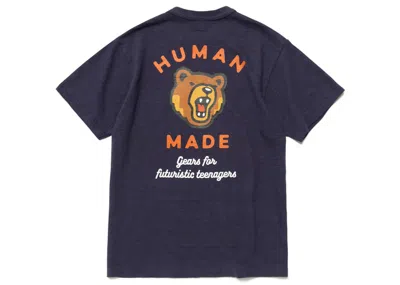 Pre-owned Human Made Men's  Pocket Bear #1 T-shirt In Navy Blue