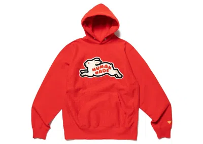 Pre-owned Human Made Men's  Rabbit Heavy Weight Hoodie In Red