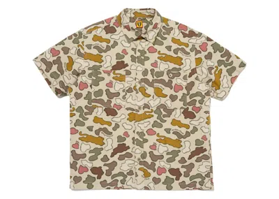 Pre-owned Human Made Men's  X Kaws Made Camo Shirt In Brown