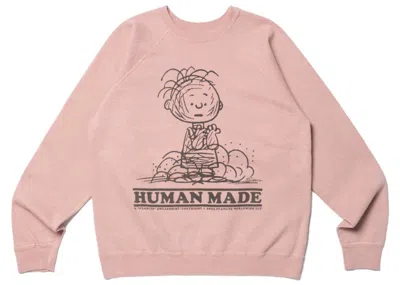 Pre-owned Human Made Men's  X Peanuts #2 Charlie Brown Sweatshirt In Pink