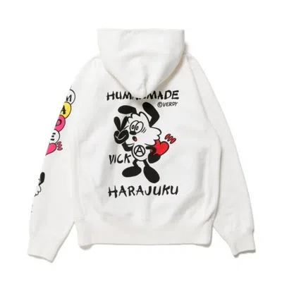 Pre-owned Human Made Men's  X Verdy Vick Pizza Hoodie In White