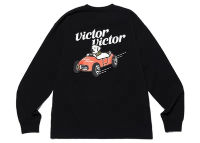Pre-owned Human Made Men's  X Victor Victor Long Sleeve T-shirt In Black