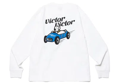 Pre-owned Human Made Men's  X Victor Victor Long Sleeve T-shirt In White