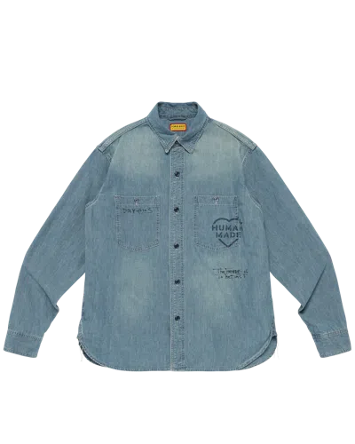Human Made Kids' Military Chambray Shirt In Blue