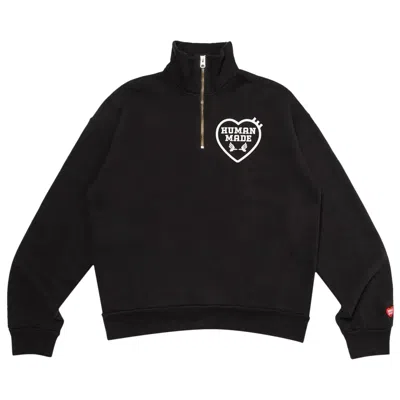 Pre-owned Human Made Military Half-zip Sweatshirt 'black'
