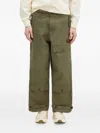 Human Made Patch-pocket Herringbone Trousers In Green