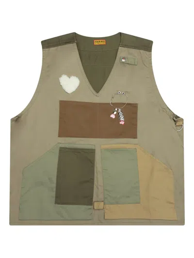 Human Made Multi-pocket Fishing Vest In Green