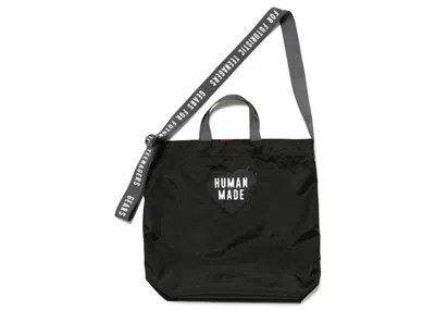 Pre-owned Human Made Nylon Heart 2 Way Tote Bag In Black