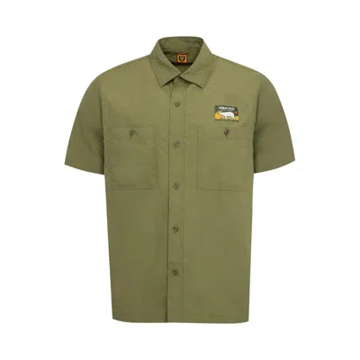 Pre-owned Human Made Nylon Short-sleeve Shirt 'olive Drab' | Green | Men's Size L