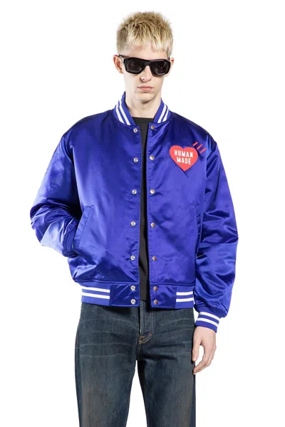 Human Made Stadium Heart-patch Bomber Jacket In Blue