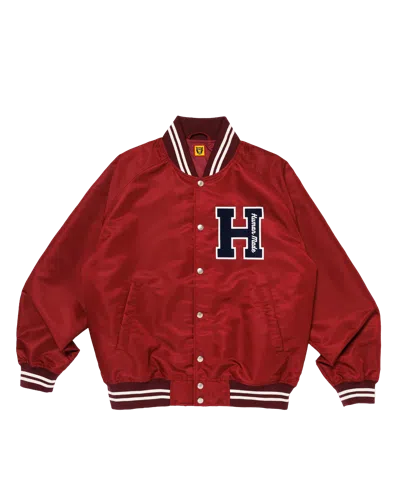 Human Made Kids' Nylon Stadium Jacket In Burgundy