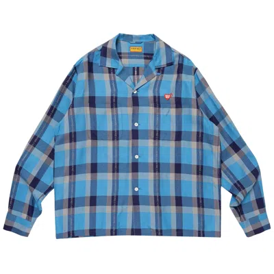 Pre-owned Human Made Open Collar Check Shirt 'blue' | Men's Size L