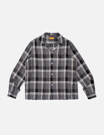 Human Made Open Collar Check Shirt In Brown