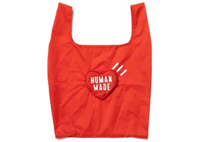 Pre-owned Human Made Packable Nylon Tote Bag In Red