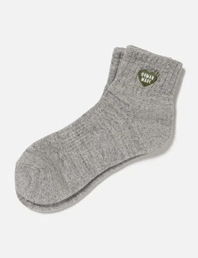 Human Made Pile Short Socks In Grey