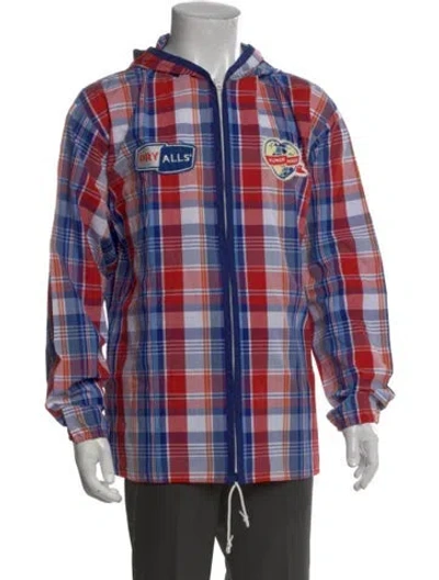 Pre-owned Human Made Plaid Print Long Sleeve Western Shirt In Red