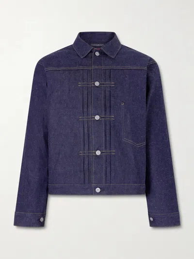 Human Made Pleated Denim Jacket In Blue