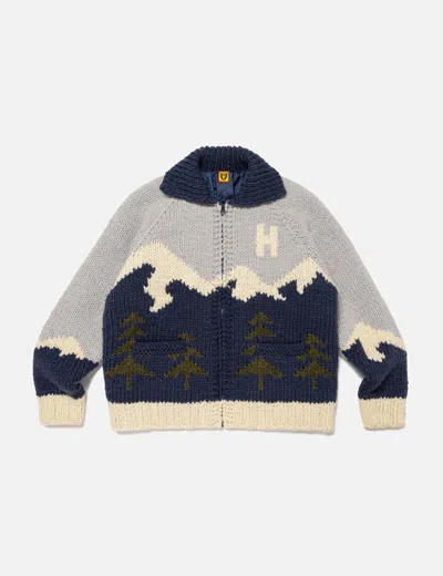 Human Made Polar Bear Cowichan Sweater In Blue