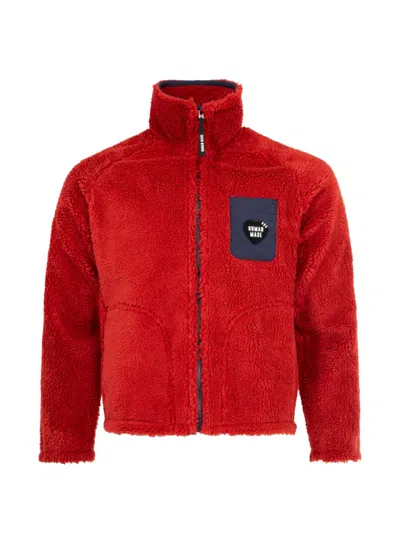 Human Made Polar Zip Fleece Jacket In Red