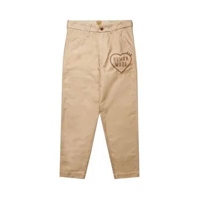 Pre-owned Human Made Print Chino Pants 'beige' In Brown