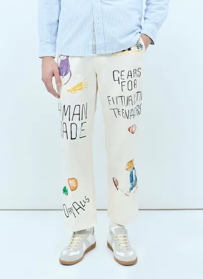 Human Made Printed Chino Trousers In White