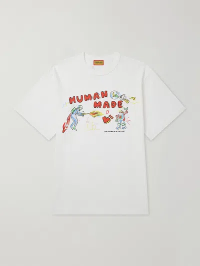 Human Made Printed Cotton-jersey T-shirt In White