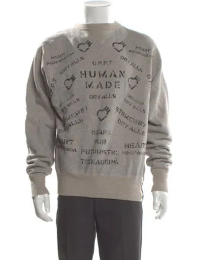 Pre-owned Human Made Printed Crew Neck Pullover W/ Tags In Gray