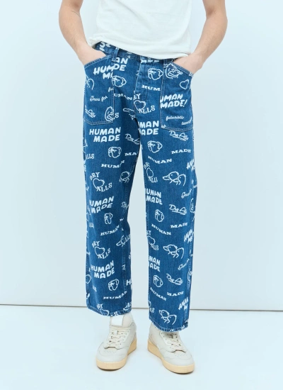 Human Made Printed Jeans In Blue