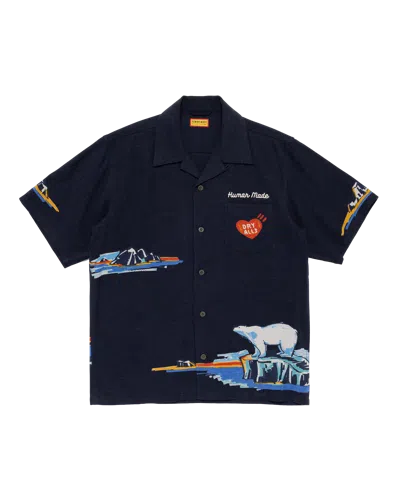 Human Made Kids' Printed Shirt In Navy