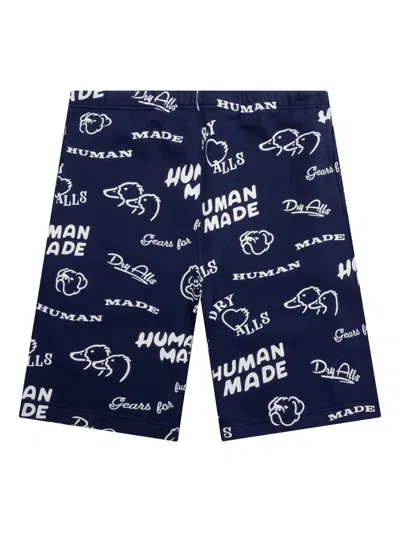 Human Made Printed Sweat Shorts In Blue