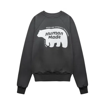 Pre-owned Human Made Raglan Crewneck Sweatshirt 'black'