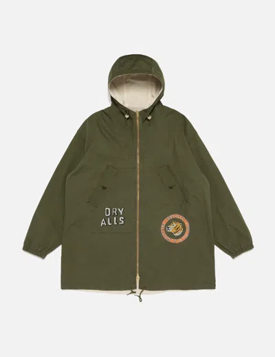 Human Made Reversible Hooded Coat In Green