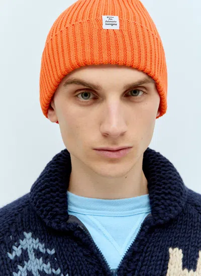 Human Made Ribbed Beanie Hat In Pattern