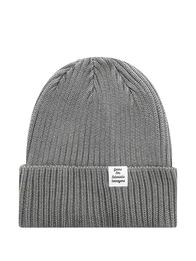 Human Made Ribbed-knit Beanie In Gray