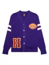 Human Made Rugby-patch Heart-button Cardigan In Blue