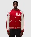 Human Made Stadium Satin Striped-trimjacket In Red