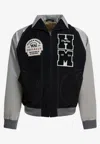 Human Made Satin Varsity Bomber Jacket In Black