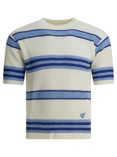 HUMAN MADE SHORT-SLEEVED KNIT KNITWEAR BLUE