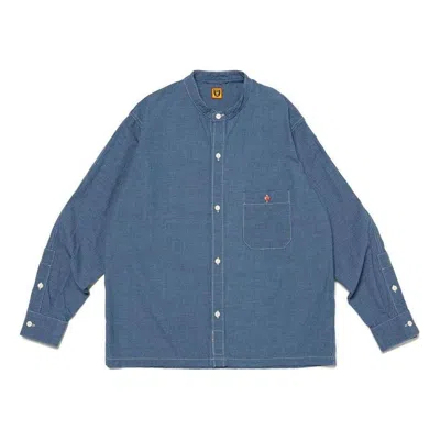 Human Made Stand Collar Chambray #1 Long Sleeve Shirt 'blue'