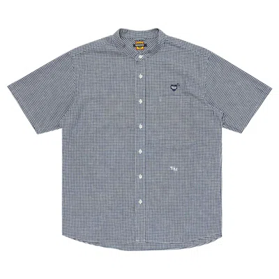 Pre-owned Human Made Stand Collar Short-sleeve Shirt 'blue' | Men's Size Xl