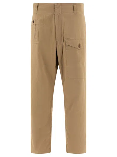 Human Made Straight-leg Cargo Trousers Beige In Gold