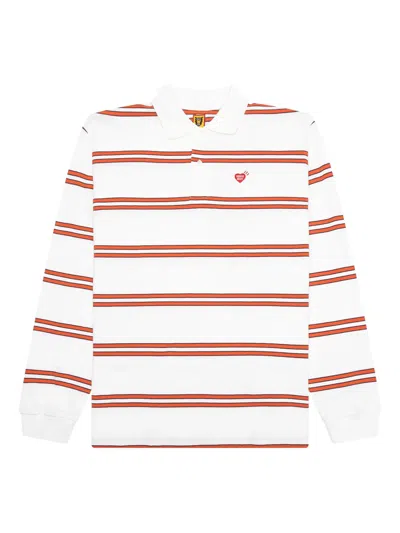 Human Made Striped Long-sleeve Polo Shirt In White