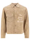 Human Made Suede Leather Jacket In Neutral