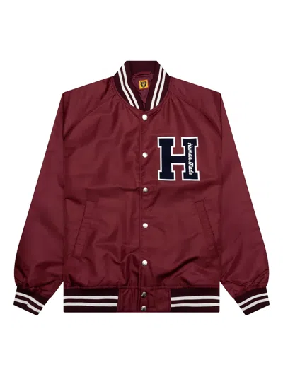 Human Made Varsity Logo Bomber Jacket In Brown