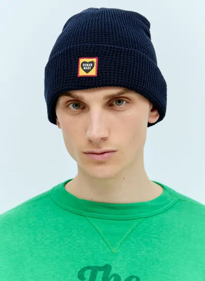 Human Made Waffle Beanie Hat In Navy