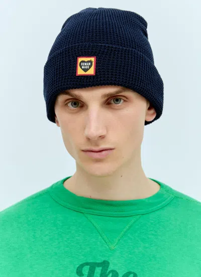 Human Made Waffle Beanie Hat In Blue