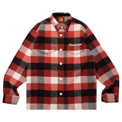 Pre-owned Human Made Wool Beaverblock Check Shirt 'red'