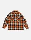 Human Made Wool Check Shirt Jacket In Orange