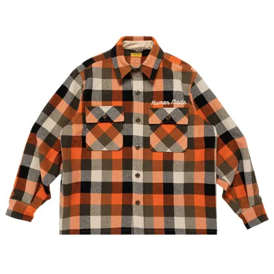 Pre-owned Human Made Wool Check Shirt Jacket 'orange' | Men's Size M