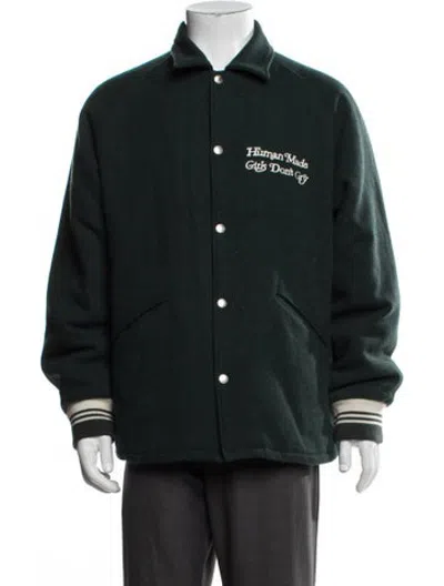 Pre-owned Human Made Wool Varsity Jacket In Green
